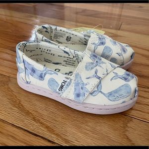 NWT TOMS Size T6 Oceana whale toddler girls shoes